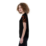 BW Orange Dip V-neck Skinny Fit Women's T-shirt